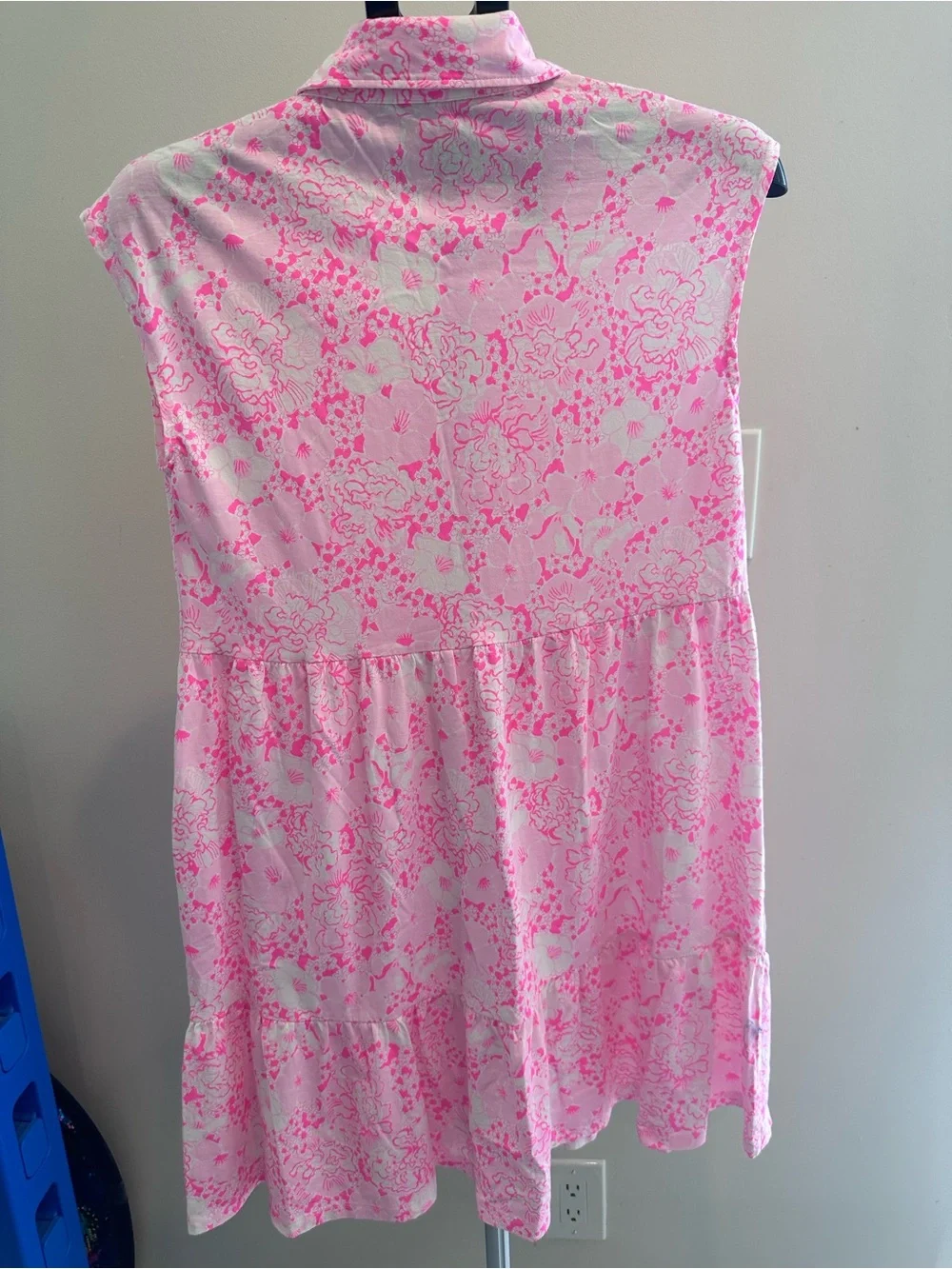 Lilly Pulitzer Pink Floral Sleeveless Tiered Dress